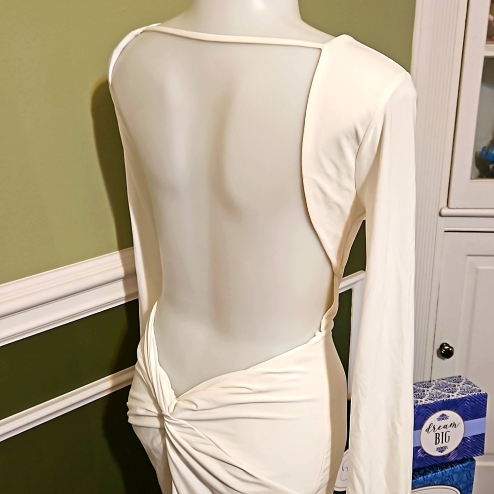 Backless White Sexy Dress by Fashion Nova - Picture 3 of 7